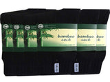 6 Pairs BAMBOO SOCKS Mens Heavy Duty Premium Thick Work Socks Cushion BULK - Black V563-6MBSKS-BLK-SIZE6-11