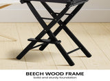 Sarantino Set of 2 Black Tall Directors Chair Beech Wood Frame with Canvas Seat WDC-JOY-BK-2
