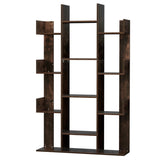 Artiss Tree-Shaped Bookshelf ROMI Walnut FURNI-Q-DSHELF-01-BR