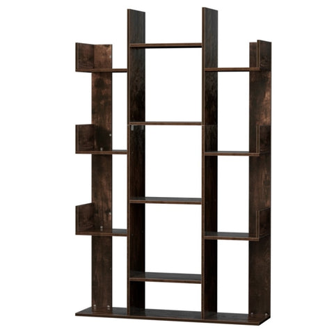 Artiss Tree-Shaped Bookshelf ROMI Walnut FURNI-Q-DSHELF-01-BR