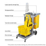 SOGA 3 Tier Multifunction Janitor Cleaning Waste Cart Trolley and Waterproof Bag with Lid FOODCART033GGRAY