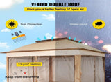 Outdoor Canopy Gazebo Tent, Portable Canopy Shelter with 11'x11' Large Shade Space for Party, V952-ZYP3.3MX3.3MSDZD1V0