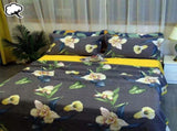 100% Cotton Coverlet Set Embroidered Orchid Queen V442-STT-COVERLET-EMBORCHID-CHARCOAL-QS