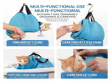 Multifunctional Air-Mesh Cat Grooming Bag with Suction Cup Fixation Breathable, Quick-Dry, V1341-ZY-LSMVE8GQ-BLUE