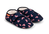 ARCHLINE Orthotic Plus Slippers Closed Scuffs Pain Relief Moccasins - Navy Hearts - EU 39 V563-AS311-39