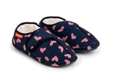 ARCHLINE Orthotic Plus Slippers Closed Scuffs Pain Relief Moccasins - Navy Hearts - EU 40 V563-AS311-40