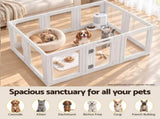 i.Pet Dog Pet Playpen 10 Panels Clear PET Plastic 152x100x57cm for Puppy Exercise PET-PLAYPEN-150L-WH