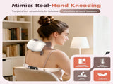 4D neck massager, shoulder massager with heating, a cordless and portable massager that simulates V1188-MS-313-0243