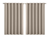 2x Blockout Curtains Panels 3 Layers Beige CD1003-240X230-BE_NZ