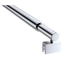 100x210cm Glass Shower Screen with Chrome F-Brackets and Round Pole V63-924851