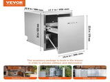 Pull Out Trash 50x58x57.4 cm Raised Style Trash Bin with Pull-Out Tray Stainless Steel Trash V952-CTGSHGLJCTG000001V0