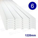 Slatwall Storage Pack of 6 White PVC Panels - Retail Display Garage Storage V63-848101