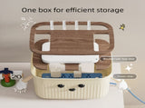 Beige Router Storage Box Multi-Layer Cable Management Organizer for Home Wi-Fi Equipment V888-ELOSUNG47156