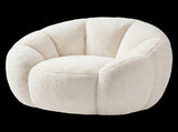 Levede Bean Bag Chair Faux Rabbit Fur Floral Shaped Reading Sofa Chair White BEAN1014-AU