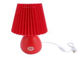 Red Pleated Table Lamp Beside Nightstand Lamp 3 Color Temperature Stepless Dimming Reading Desk Lamp V1294-YM0901-3119240151911