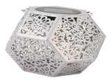 LED Solar Powered Lantern IP44 Waterproof Silver Polygon Decorative Solar Hanging Lantern V1294-YM0521-3119230042911