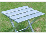 Large Aluminum Folding Side Table Collapsible Outdoor Stand, Lightweight Portable Utility Surface, V1369-AZ3-W-23770