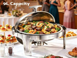 5-Star Chef 9L Chafing Dish Buffet Warmer Food Warmer Catering Server Round CD-9L-CC-SS