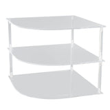 Acrylic Plate Organizer Holder Clear Corner Shelf 3 Tier Kitchen Cabinet Space Saver Bathroom V1294-YM0901-3117250070311