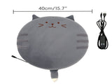 New Winter USB Heated Seat Cushion, Round Cartoon Pad for Office and Outdoor Use, Constant V1341-ZY-SGR9UT29-GREYCAT