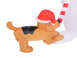 3.6ft Inflatable Snowman with Bite Dog White LED Lights Garden Yard Decorations IP44 Water Resistant V1294-YM0901-3115240075411