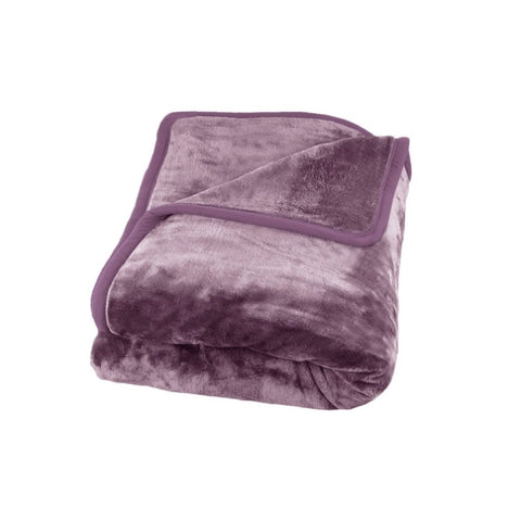 J Elliot Home 800GSM Luxury Winter Thick Mink Blanket Grape King V442-IDC-BLANKET-800GSMMINK-GRAPE-KI