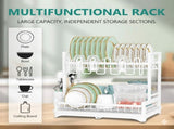 CARLA HOME Dish Drying Rack 2-Tier Kitchen Drainer with Drainboard V178-36256