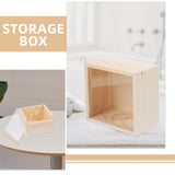 2Pcs Wooden Storage Container with Transparent Acrylic Lid Sliding Cover for Small Items V1369-AZ3-W-18325