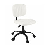 Artiss Armless Office Chair with Wheels, Ergonomic PU Leather Office Desk Chair, Height Adjustable OCHAIR-M-1142-PU-WH