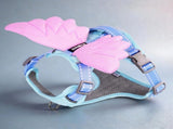 3D Angel and Devil Wing Harness and Leash Set for Cats and Dogs, Escape-Proof No-Pull Walking Vest V1341-ZY-HTPSQ2DB-BLUEHARNESSLEASHSET-L