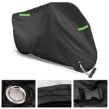 1x Waterproof Motorcycle and Moped Cover with Reflective Strips, Rain UV Dust Resistant Black, V1188-MS-325-0308
