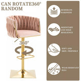 SERENIT Modern Velvet Breakfast Bar Stools Swivel Barstools Adjustable Counter Stools with Backrest V255-GP1782R-PINK