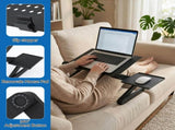 Artiss Laptop Stand Aluminium Computer Riser Foldable Lap Desk Bed Table Black LA-STAND-FOLD-BK