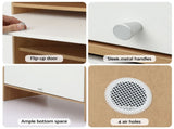 Artiss Narrow Shoe Cabinet Adjustable Shelves Flip-up Door White & Pine FURNI-N-SHOE-4D-WHWD-AB