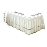 Twin XL Dorm Bed Skirt Extra Long Drop Elastic Wrap Around Dust Ruffle White Soft Machine Washable V1369-AZ3-W-11038