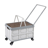 Gardeon Collapsible Outdoor Storage Box 54L Stackable Folding Camping Organizer Wheels Plywood Lid XFEL-OSB-54L-WHEEL-WH
