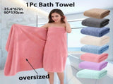 Modern Pineapple Grid Design Ultra-Soft Coral Fleece Bath Towel90x170cm Extra Thick Strong V1232-BLGYJ005