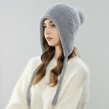 Women'S Winter Hat Hooded Knit Hat Pom-Pom Hat Warm Winter Accessory Australian - Pink - Size L V1347-DSZ-001-123-PNK-L