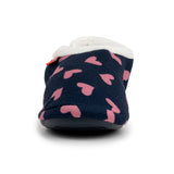 ARCHLINE Orthotic Slippers CLOSED Arch Scuffs Moccasins Pain Relief in Navy Hearts - EUR40 V563-AS401-NVYHRT-40
