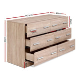 Artiss 6 Chest of Drawers - VEDA Pine FURNI-N-CDR-01-WD-AB