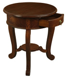Round Cabriole Leg 1 Drawer Lamp Table V199-LT001RDCLM
