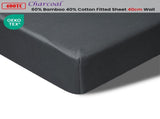 Accessorize 400TC Charcoal Bamboo Cotton Fitted Sheet 40cm Wall Single V442-HIN-FITTEDS-BAMBOOCOTTON40CM-CHARCOAL-SB