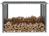 Outdoor Log Storage Shed 91cm Firewood Rack Steel w/ Raised Floor & Sloping Roof V178-66782