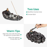 Ceramic Incense Stick Holder, Handmade Blackflow Incense Cone Burner, Durable Stick Ash Catcher V1366-AZ2-W-19873