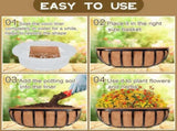 4 Pack 24 Inch Trough Coconut Liners, Natural Liners for Wall, Window Basket Deck Railing V1366-AZ2-W-14459
