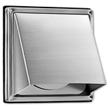5-Inch External Extractor Wall Vent Cushioned Non Return Flap, Stainless Steel Outside Dryer Vent V1366-AZ2-W-21696