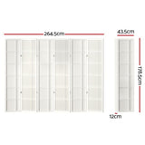 Artiss 6 Panel Room Divider Screen 265x179cm Nova White RD-7001-6P-WH