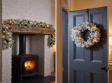 Christabelle Snowy Dorset Pine Christmas 2pc Set 61cm Christmas Wreath and Garland with LED Lig CMB-WFLSD-WG