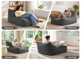 Artiss Bean Bag Chair Cover with Filler Soft Corduroy DIY Stuffed Animal Storage Bean Bag for BD-LOUNGE-S-GR-5FILLER