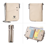 men's genuine leather RFID blocking double zipper coin purse, multiple card slots V1106-918-65153-MOC-M